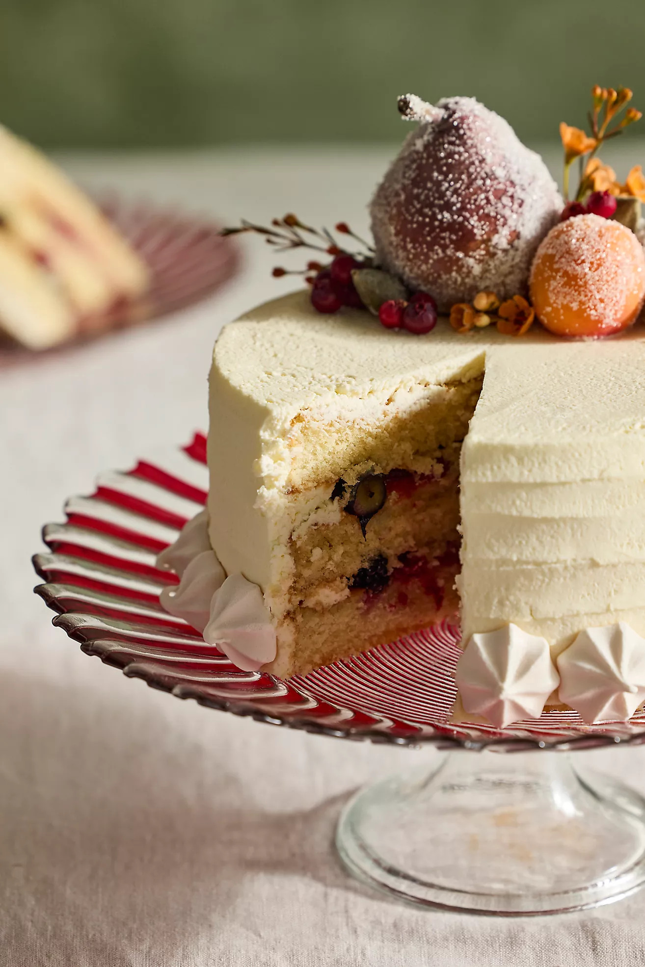 Candy Cane Glass Cake Stand | Anthropologie (US)