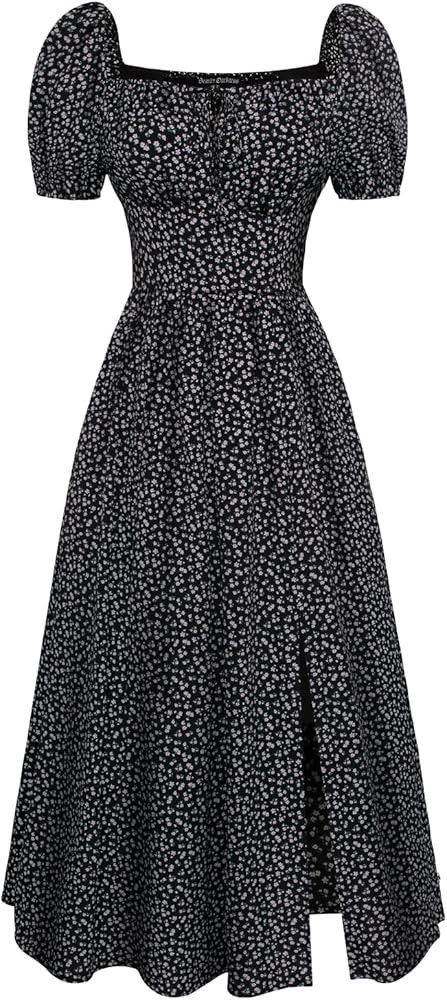 Scarlet Darkness Cottagecore Dress for Women Split Long Dress Milkmaid Corset Dresses | Amazon (US)