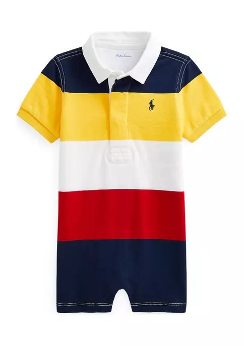 Baby Boys Striped Cotton Rugby Shortall | Belk