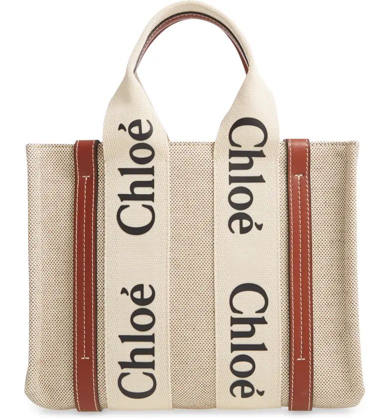 Chloé Mini Woody Logo Strap Canvas Tote | Nordstrom | Nordstrom