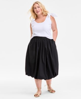 On 34th Trendy Plus Size Bubble-Hem Midi Skirt, Exclusively at Macy's - Macy's | Macy's