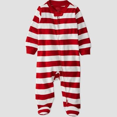 Baby Organic Cotton Striped Sleep N' Play - little planet by carter's White/Red | Target
