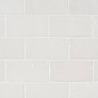 Ivy Hill Tile Tripoli Polished White 3.93 in. x 7.87 in. Polished Terracotta Look Ceramic Wall Ti... | The Home Depot