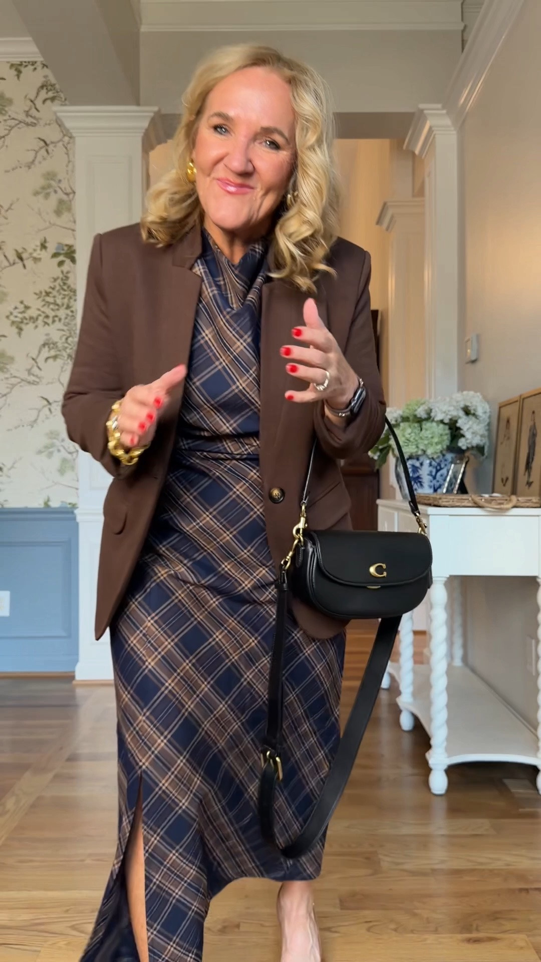 Plaid dress size 8
Blazer size medium
I’m Link similar Brown blazers but this blazer is available in a camel color that would work great with the dress too.

Workout Fit fallout Nordstrom anniversary sale

#LTKSaleAlert #LTKOver40 #LTKWorkwear