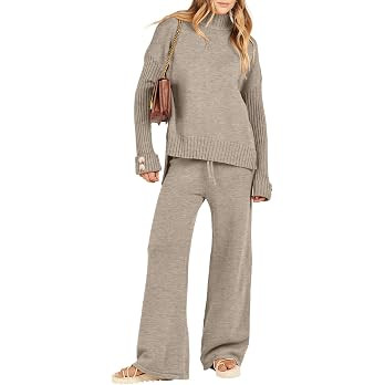 Caracilia Womens Mock Neck Sweater Sets Fall 2 Piece Outfits | Amazon (US)