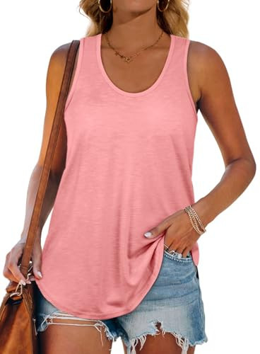 XIEERDUO Pink Tank Tops for Women Workout Yoga Tanks for Women Loose Fit Coral S | Amazon (US)
