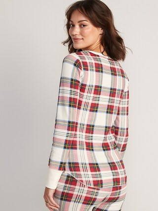Printed Thermal-Knit Long-Sleeve Pajama Top for Women | Old Navy (US)