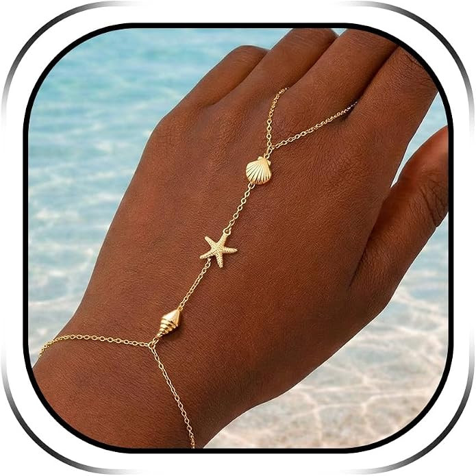 Gold Hand Chain Bracelet for Women Ring Bracelet Hand Chain Layered Dainty Gold Bracelets Cubic Z... | Amazon (US)