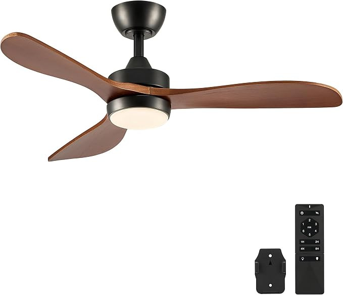 VONLUCE Wood Ceiling Fan with Lights, 42 Inch Ceiling Fan and Remote, 6-Speeds Quiet Reversible D... | Amazon (US)