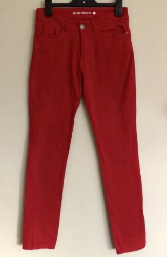 EMERSON Womens Jeans Size 8 Mid Rise Red Straight Leg Jeans EC | eBay AU