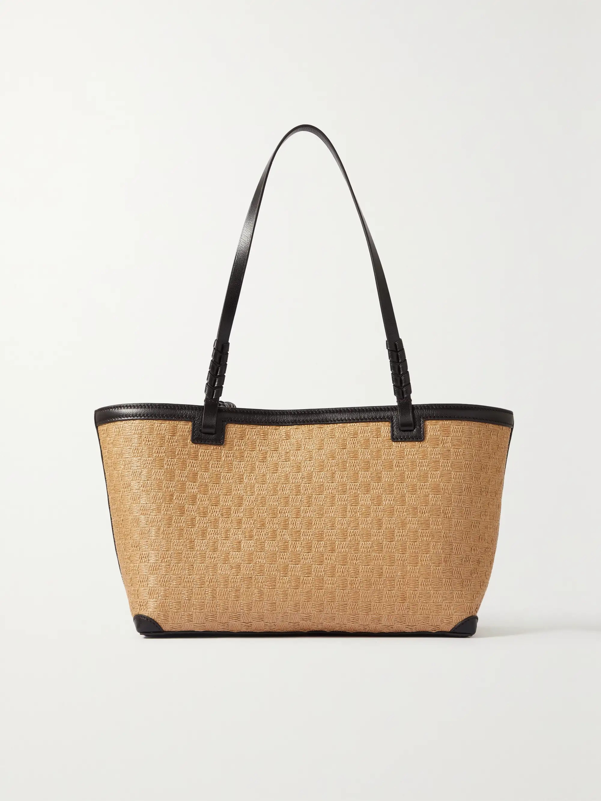 Cala 32 medium leather-trimmed woven raffia tote | NET-A-PORTER (UK & EU)