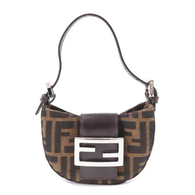 Auth FENDI Zucca Pouch Mini Bag Brown Black Canvas Leather 26673 Used | eBay US