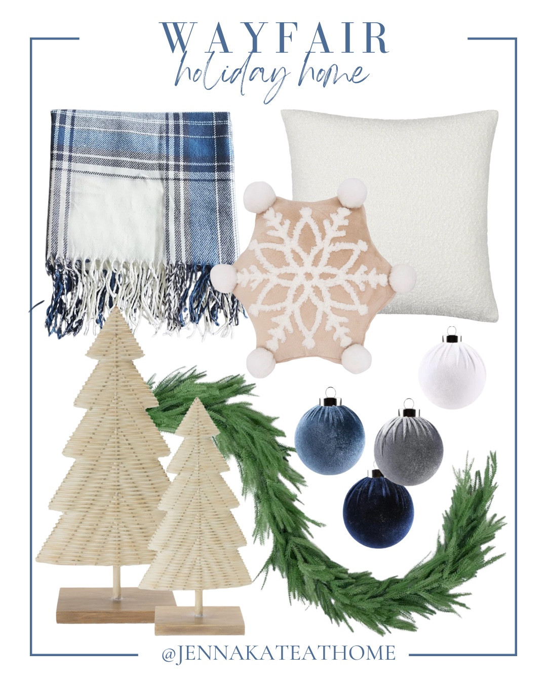Holiday home decor from Wayfair includes garland, ornaments, rattan trees, throw pillows, throw blanket.

Coastal Christmas, coastal holiday, holiday decor, Christmas decor

#LTKHome #LTKHoliday #LTKSeasonal
