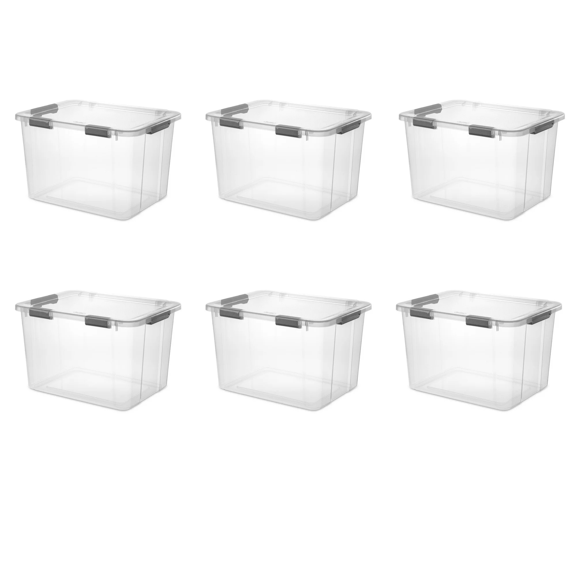 Sterilite Plastic80 Qt HingeLID Box Flat Gray Set of 4 | Walmart (US)