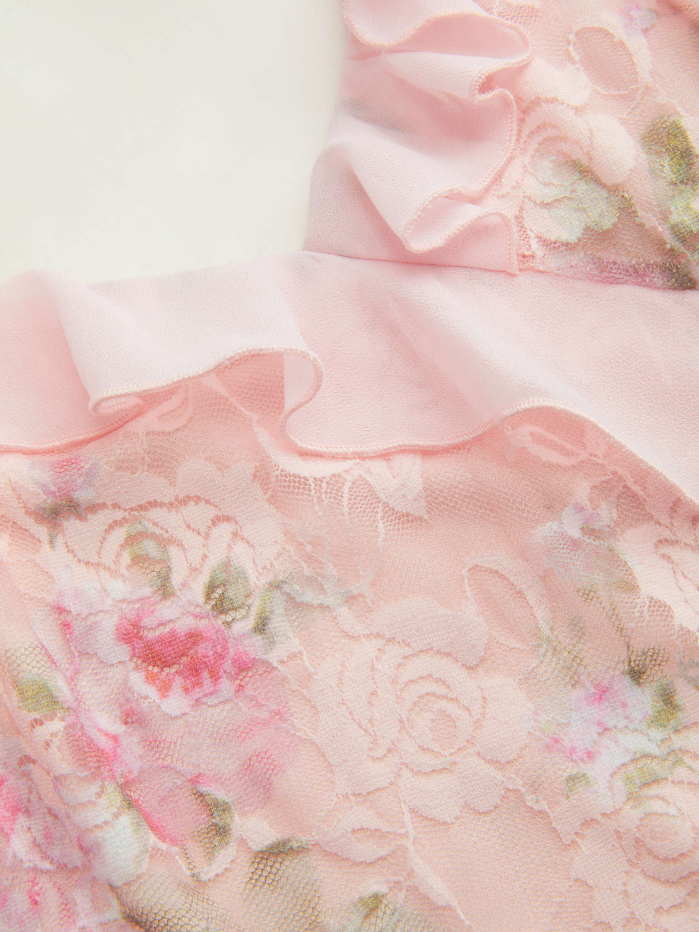 Lace V-neck Floral Ruffle Maxi Dress | Cider