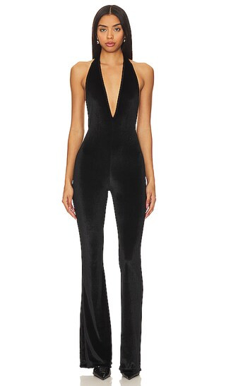 Iman Midnight Velvet Jumpsuit in Black | Revolve Clothing (Global)