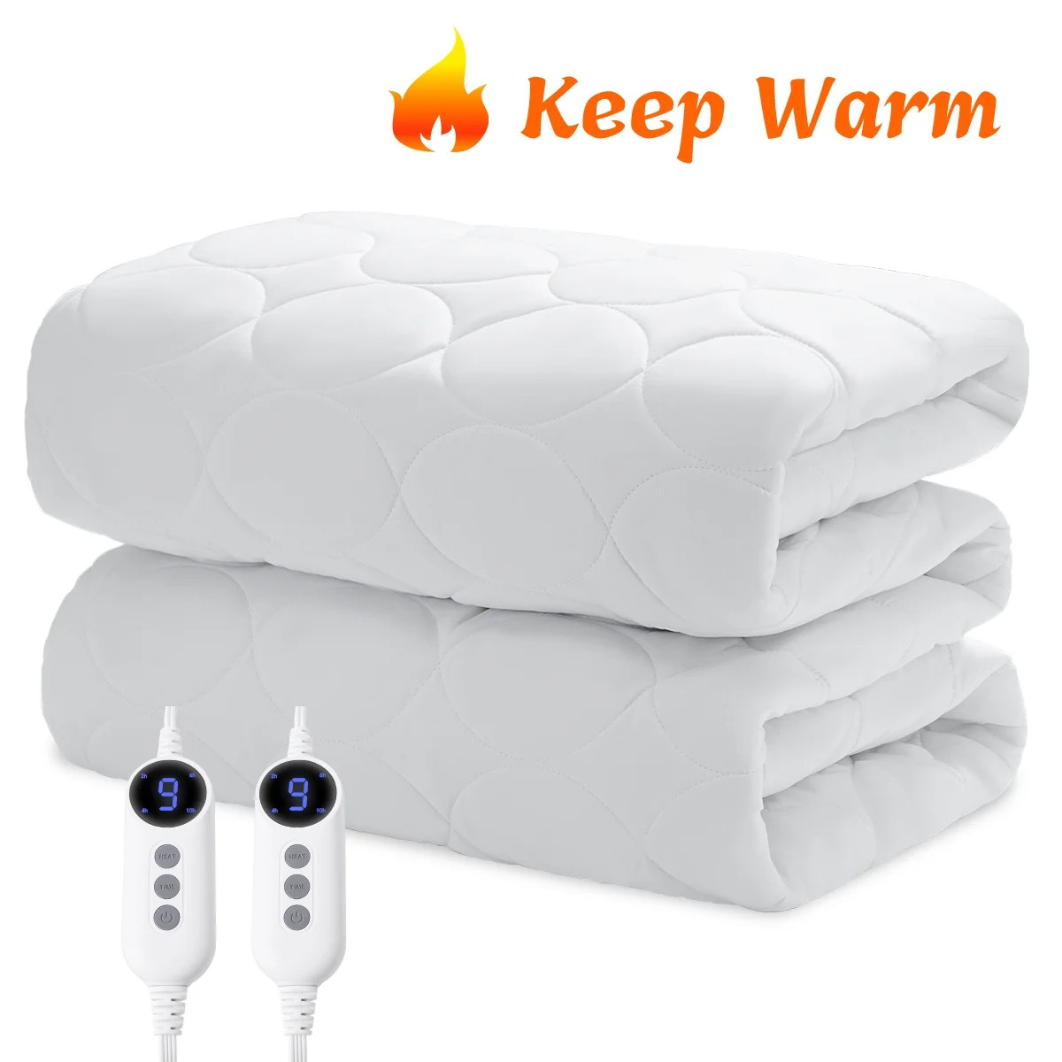 JUSTLET Heated Mattress Pad King Size with Dual Control 9 Heated Settings, Zone Heating Electric ... | Walmart (US)