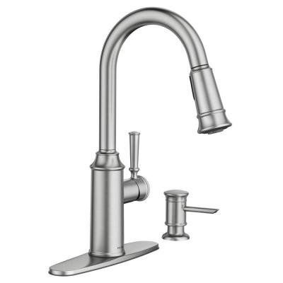 Moen 87731SRS Glenshire Single-Handle Pull-Down Sprayer Kitchen Faucet in Spot Resist, Stainless Ste | Amazon (US)