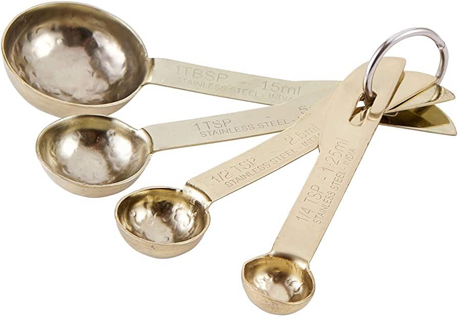 47th & Main Stainless Steel Measuring Spoon Set, 4-Piece, Gold | Amazon (US)