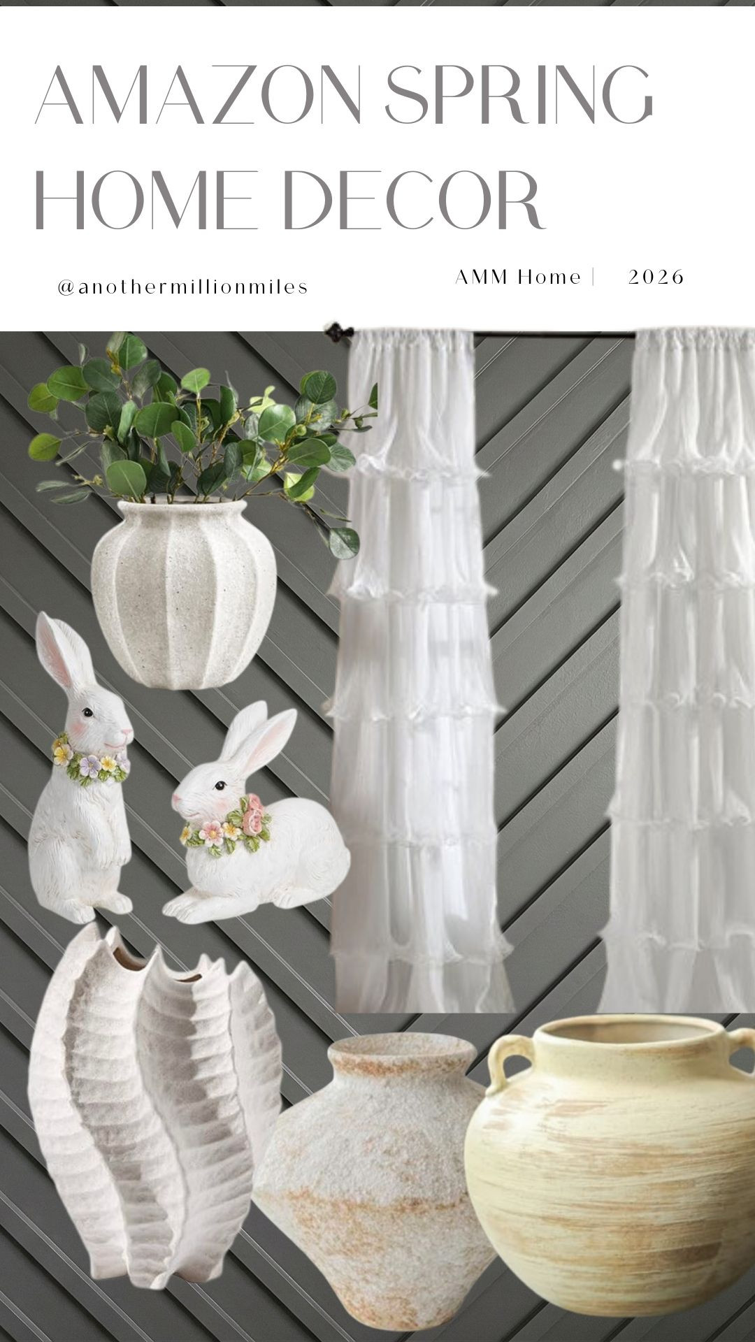 Amazon spring home decor that instantly softens a space. Ruffle sheer curtains, neutral ceramic vases, and the cutest bunny accents for an easy seasonal refresh.  #amazon #amazonfinds#amazonspringfinds #amazonhome #amazonspringhomefinds  

 #LTKSpringSale #LTKSeasonal #LTKHome