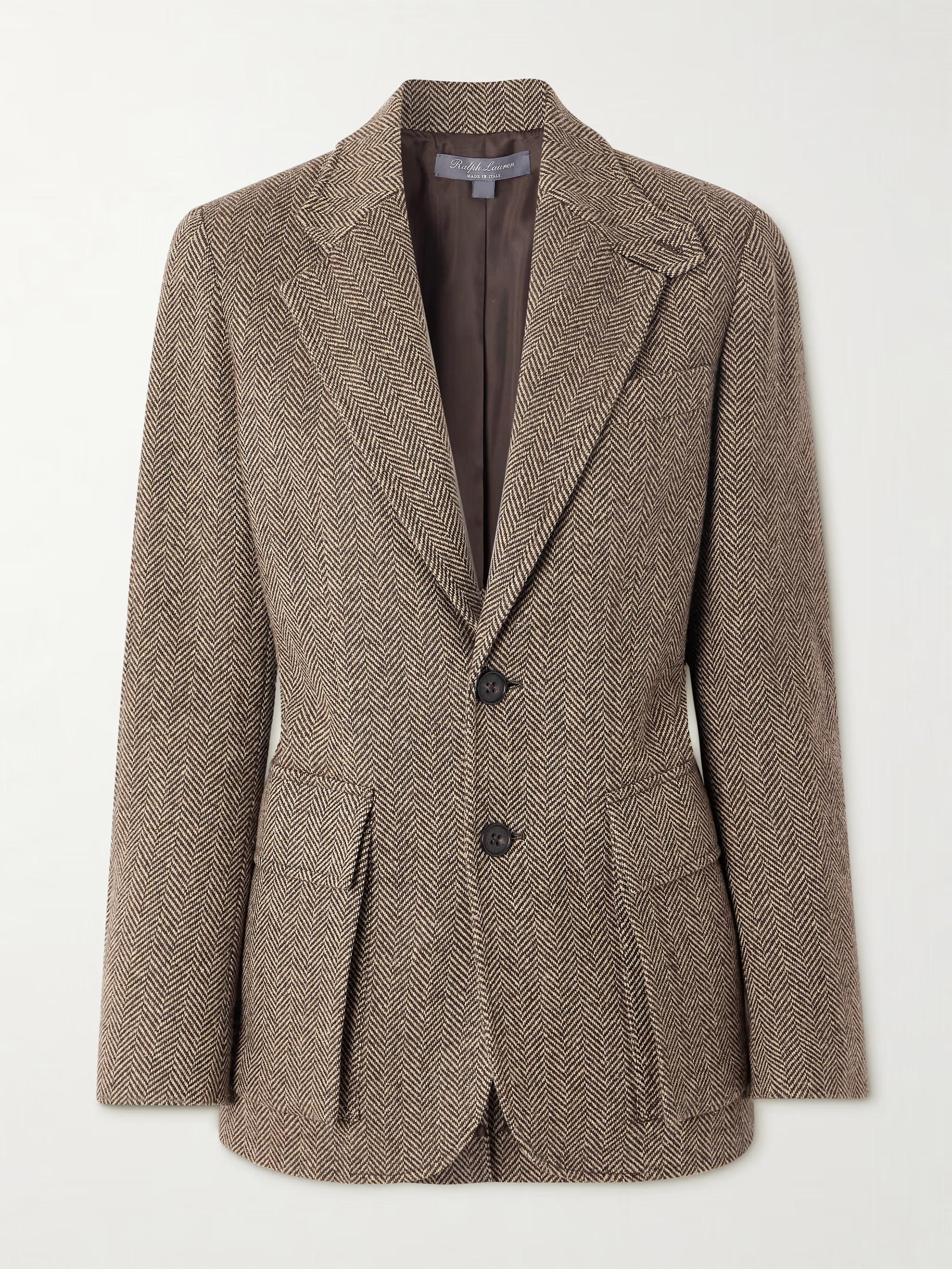 Preston II Blazer aus Tweed aus einer Kaschmir-Seidenmischung mit Fischgratmuster und Velourslede... | NET-A-PORTER (UK & EU)