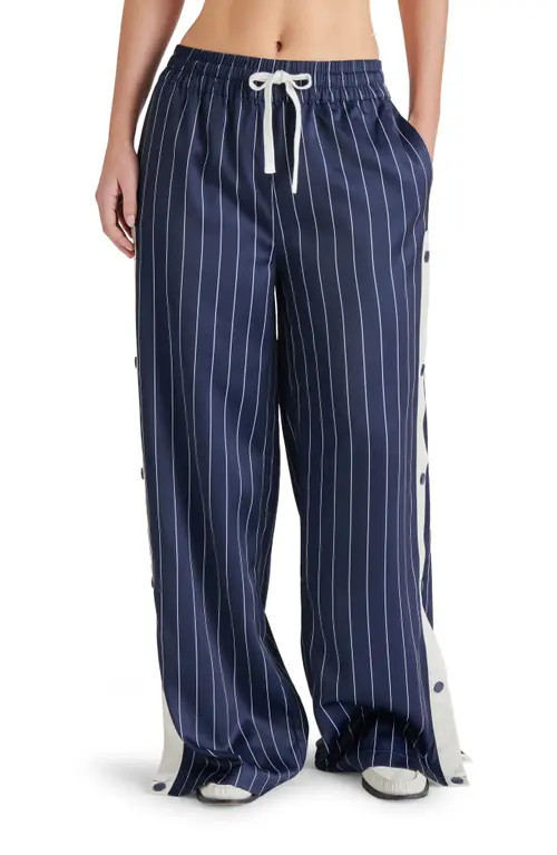 Steve Madden Beckham Stripe Drawstring Pants in Navy Pinstripe at Nordstrom, Size X-Large | Nordstrom