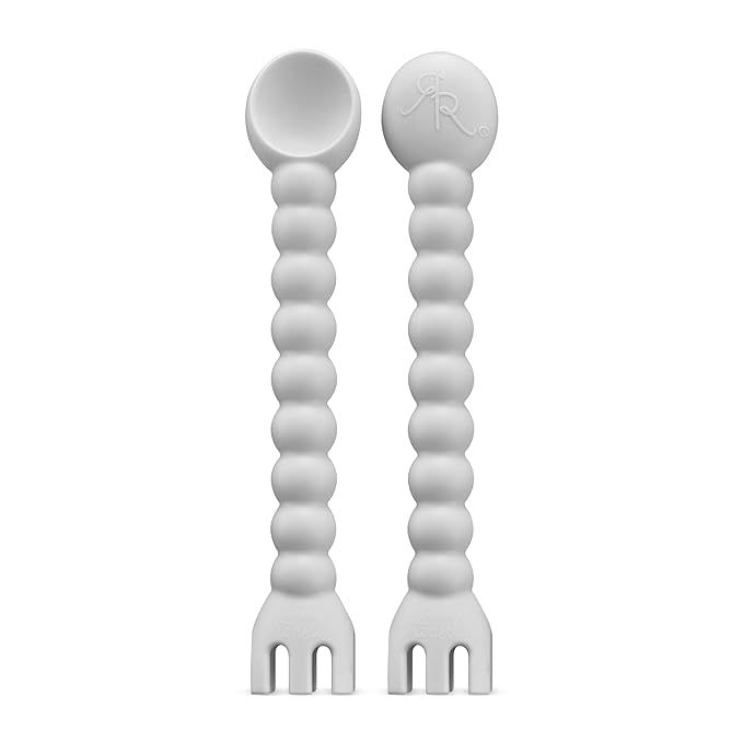 Ryan & Rose Cutie Tensils Baby Spoon and Fork [2 Pack] (Grey) | Amazon (US)