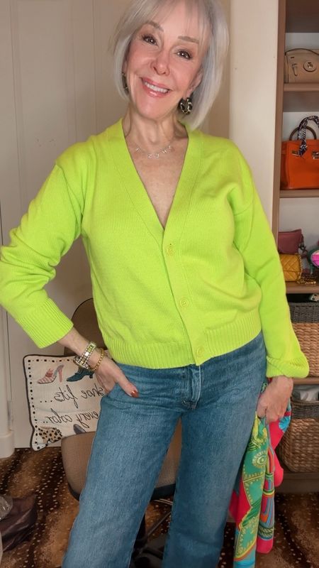 @amazon  lime green cotton v-neck cardigan sweater. Runs a little big. It comes in several colors. Layer, wear over a summer sundress, tie it around your waist or your neck. 

#LTKstyletip #LTKfindsunder50 #LTKover40