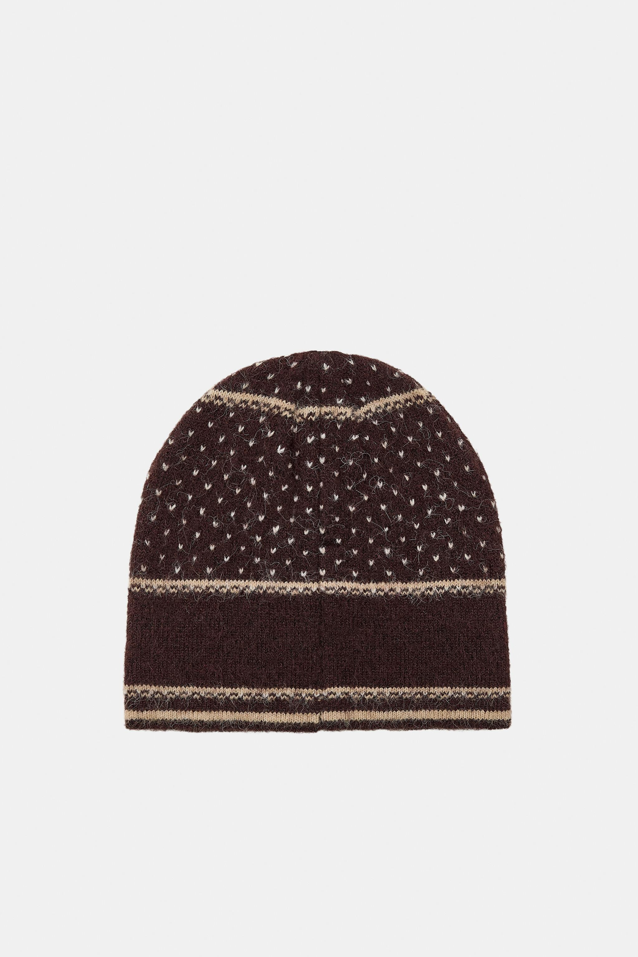 POLKA DOT FLORAL EMBROIDERED BEANIE | Zara US