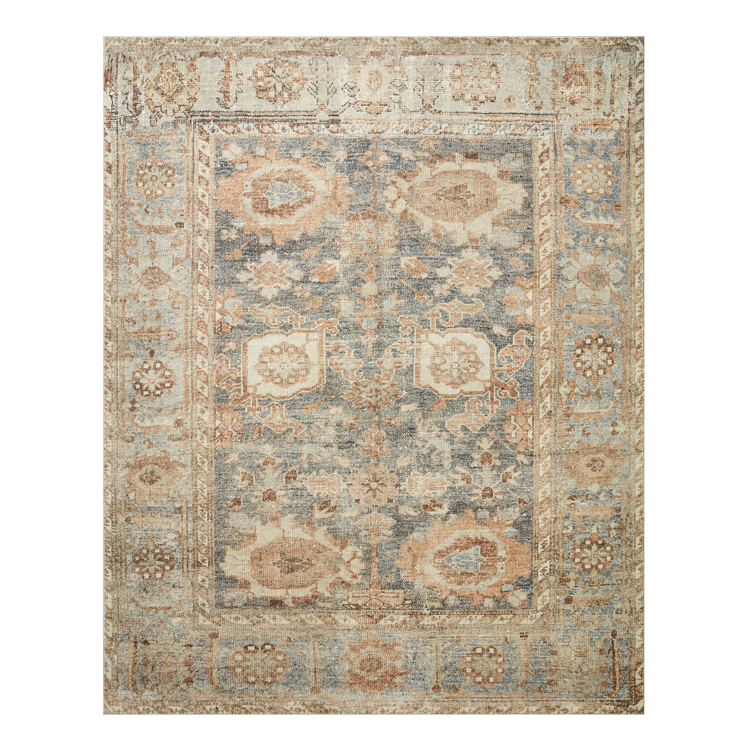 Everly Blue And Tan Persian Style Area Rug | World Market