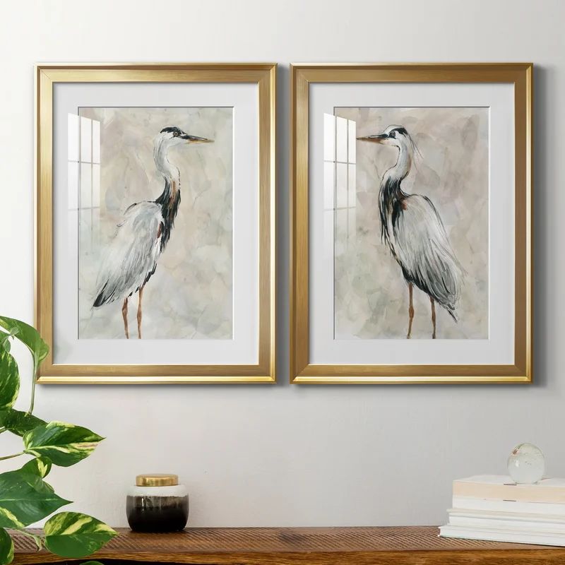 " Crane At Dusk I " 2 - Pieces | Wayfair North America