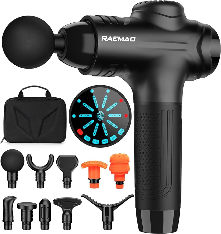 RAEMAO Massage Gun Deep Tissue, Back Massage Gun for Athletes for Pain Relief Attaching 10 PCS Sp... | Amazon (US)