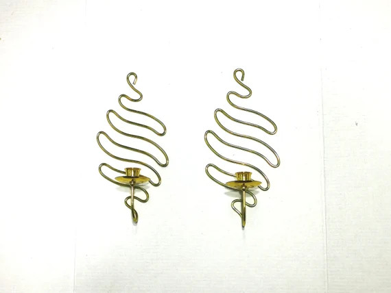 Mid Century Brass Wall Sconces Candle Holder Brass | Etsy | Etsy (US)