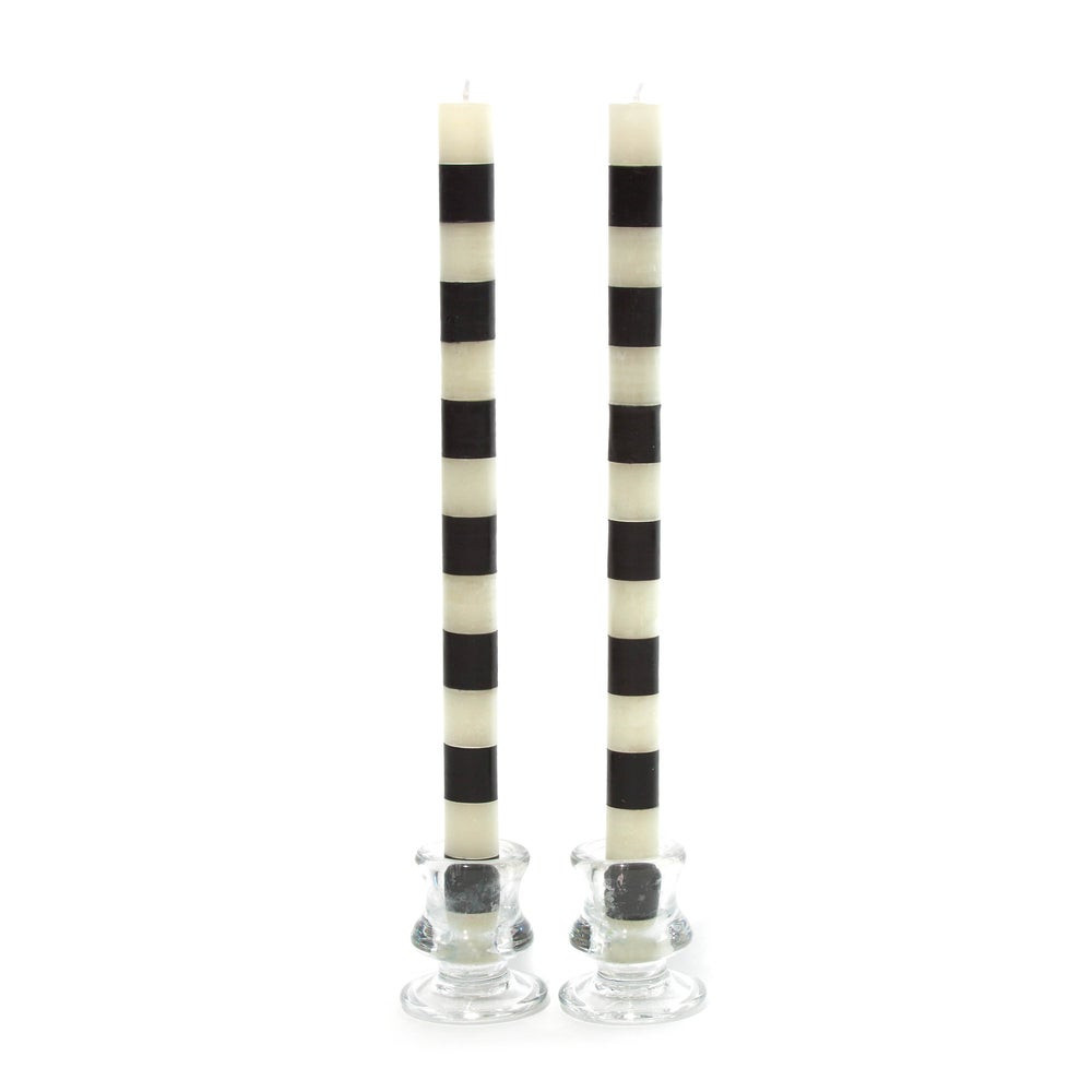 Bands Black Dinner Candles, Set of 2 | MacKenzie-Childs