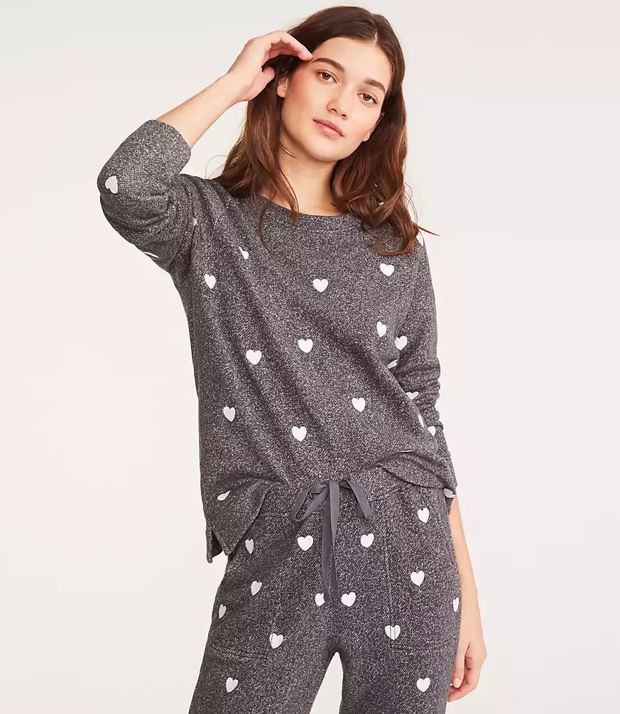 Lou & Grey Heart Terry Sweatshirt | LOFT