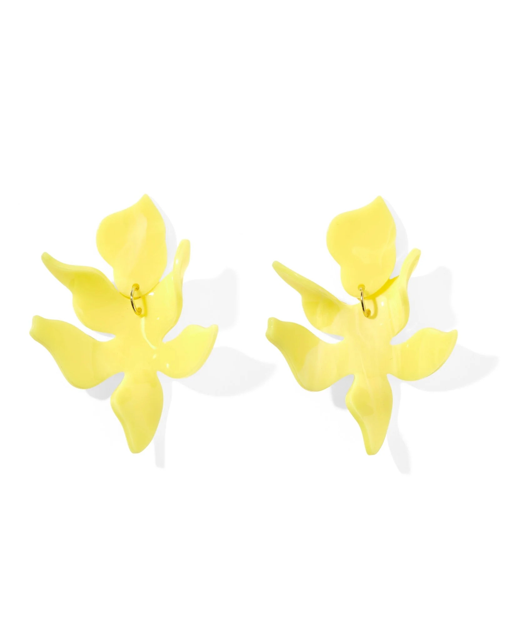 Flora Acetate Statement Earrings - Butter Yellow - LINNY CO | LINNY CO LLC