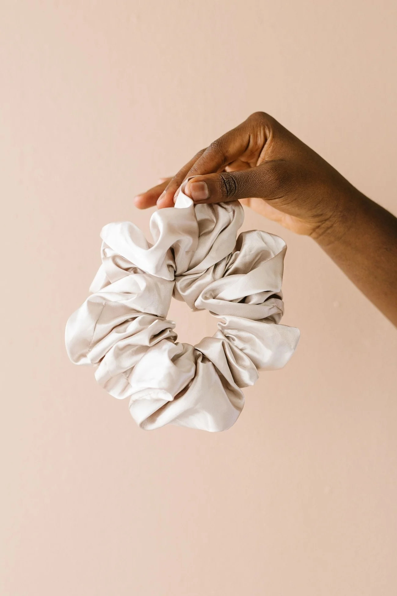 Latte Satin Jumbo Scrunchie | Shop Andi
