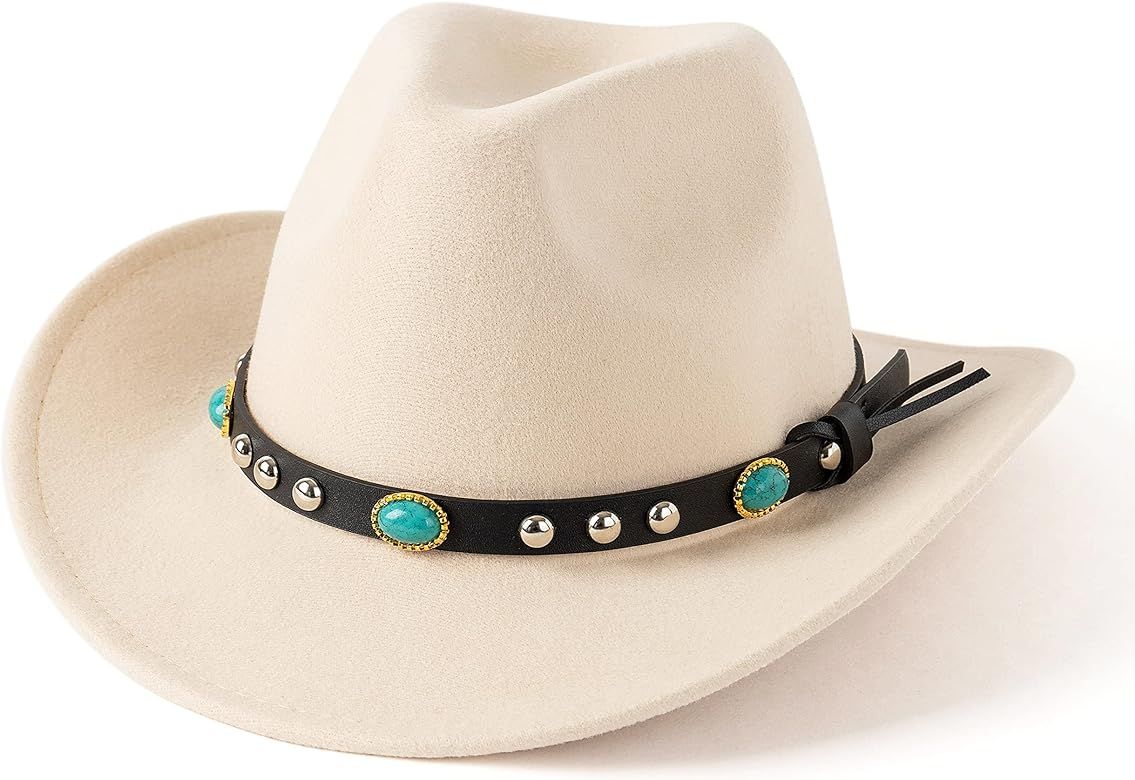 Lisianthus Men & Women's Felt Wide Brim Western Cowboy Hat | Amazon (US)