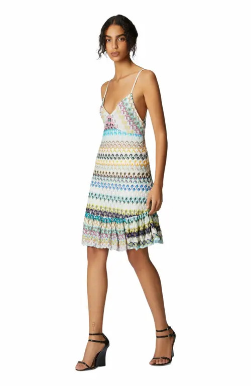 Missoni Sleeveless Mini Dress With Lace Tiered Skirt in Multicoloured at Nordstrom, Size 40 It | Nordstrom