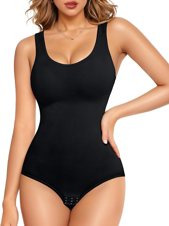 Shapewear Bodysuits for Women Tummy Control Round Neck Body Suits Slim fit | Amazon (US)