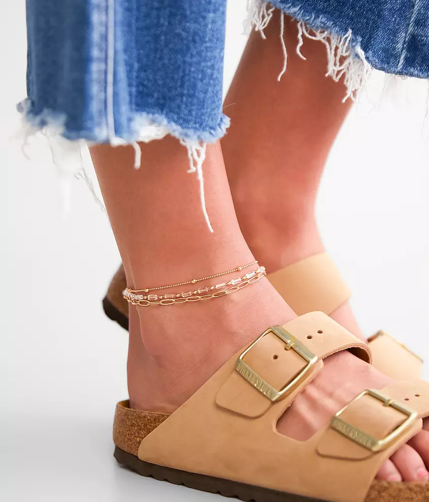 3 Pack Chain Ankle Bracelet Set | Buckle