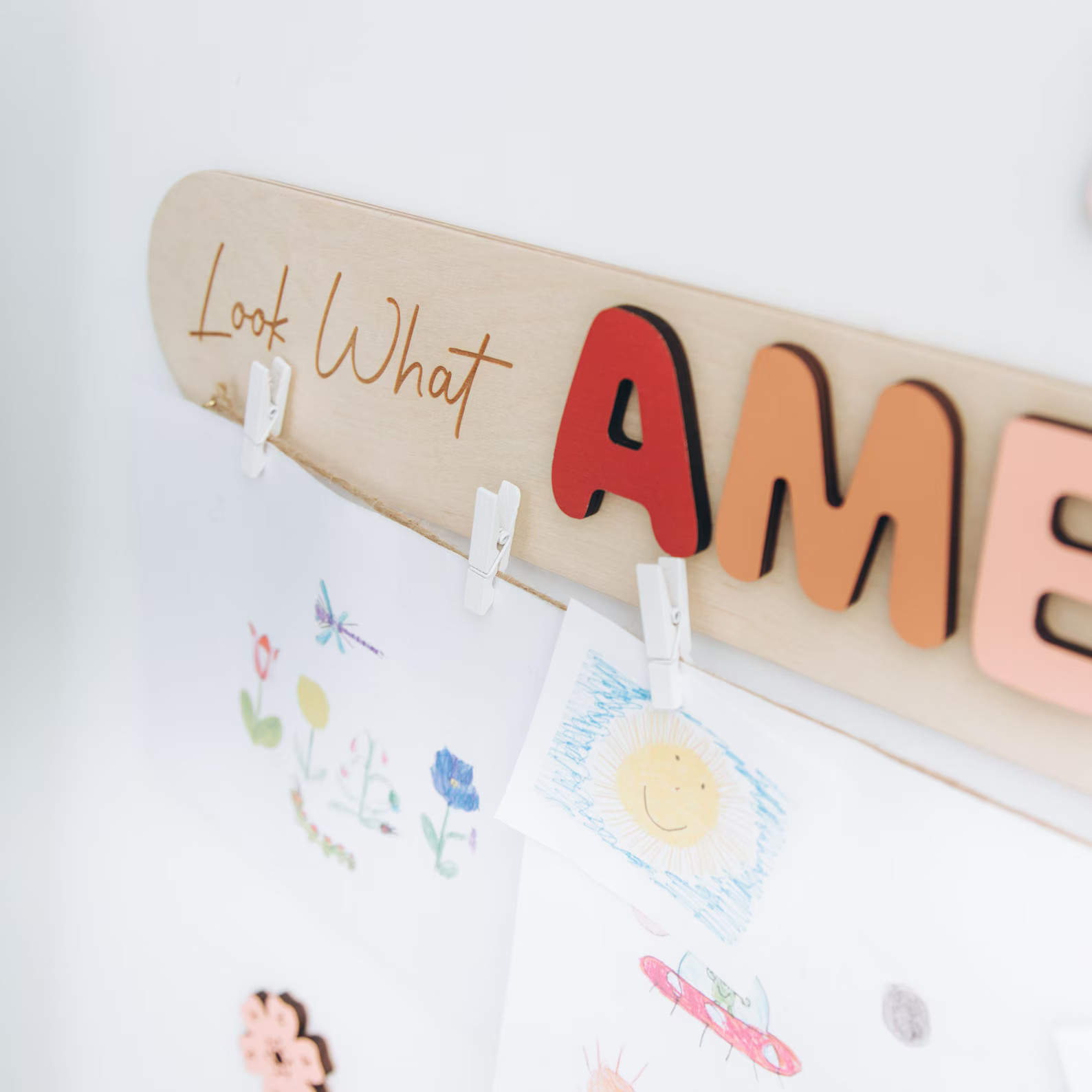 Look What I Made Sign Personalized Art Display for Kids Wall Nursery Decor Custom Birthday Baby G... | Etsy (US)