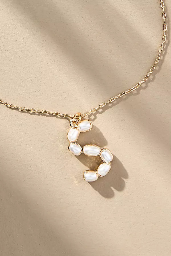 Pearl Monogram Chain Necklace | Anthropologie (US)