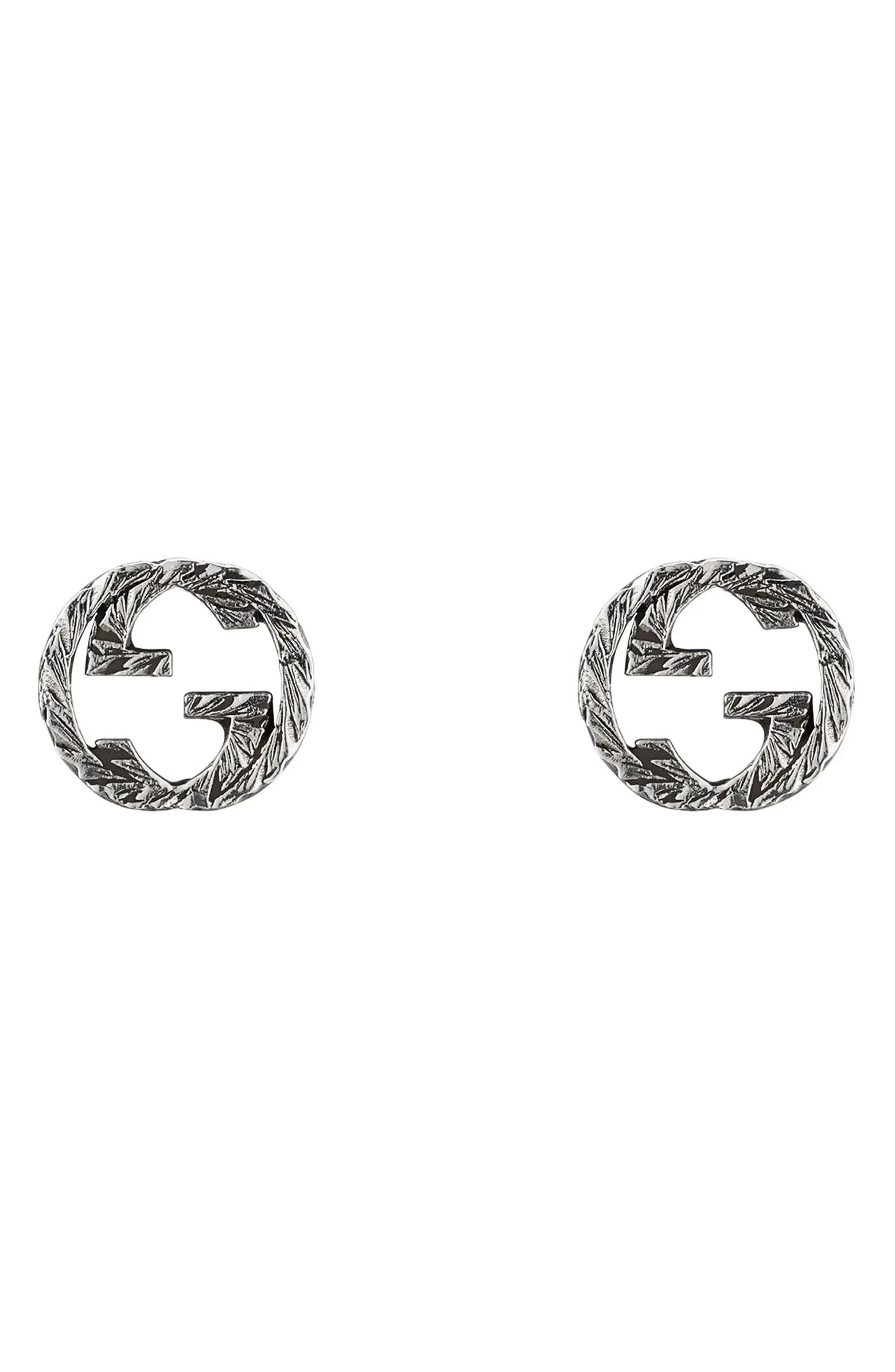 Gucci Interlocking G Silver Stud Earrings | Nordstrom | Nordstrom