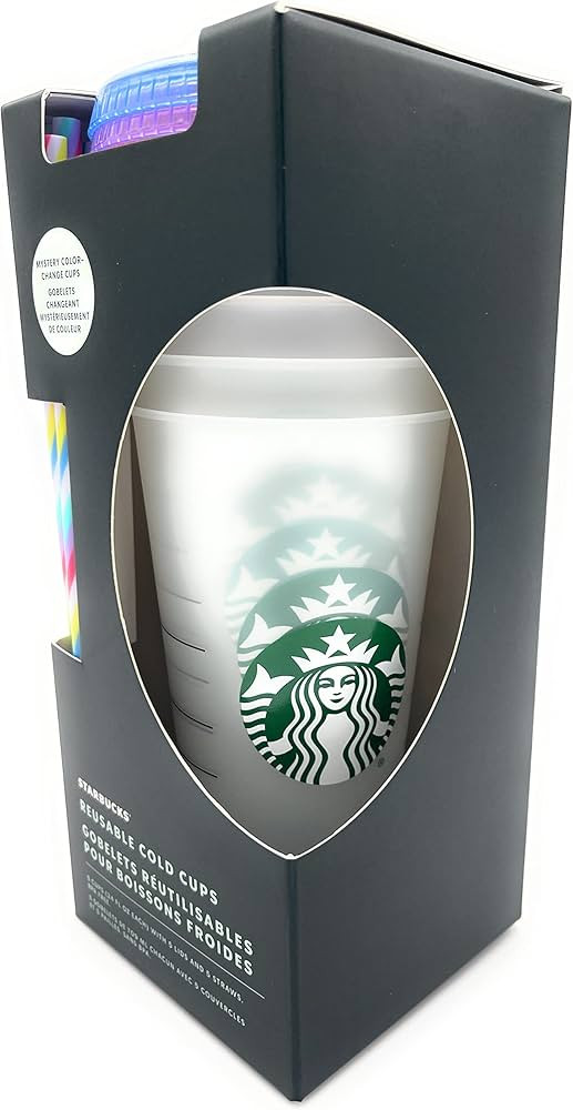 Starbucks Reusable Cold Cups with Lids and Straws (5 pack), 24oz each | Amazon (US)