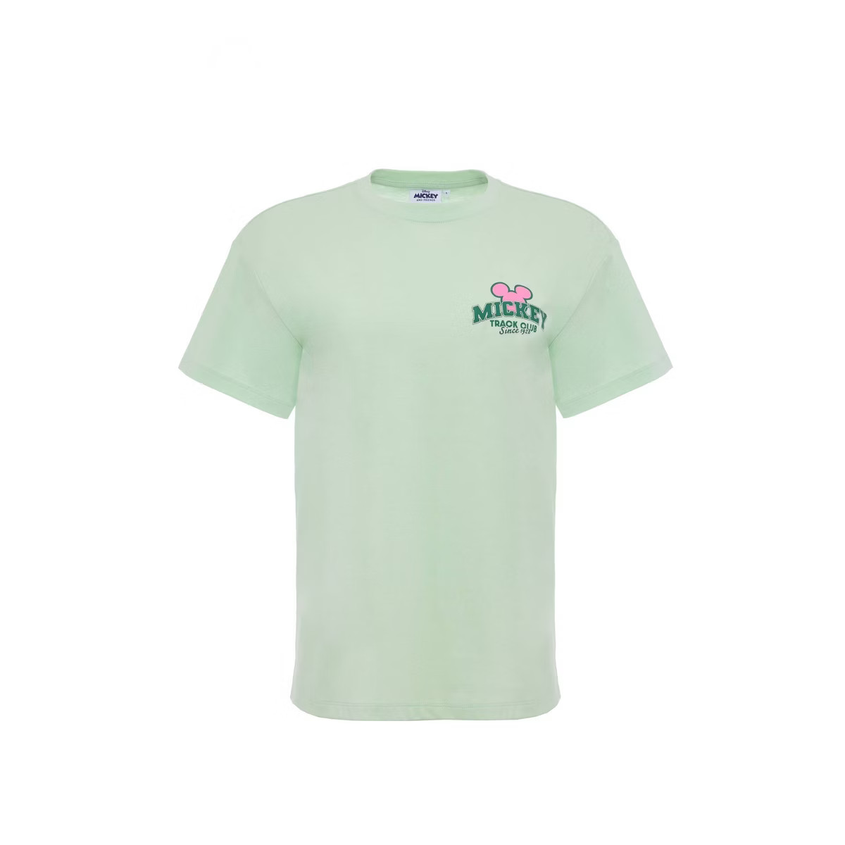 Women's Mickey Keep it Running Short Sleeve Graphic Shirt - Light Mint Green | Target