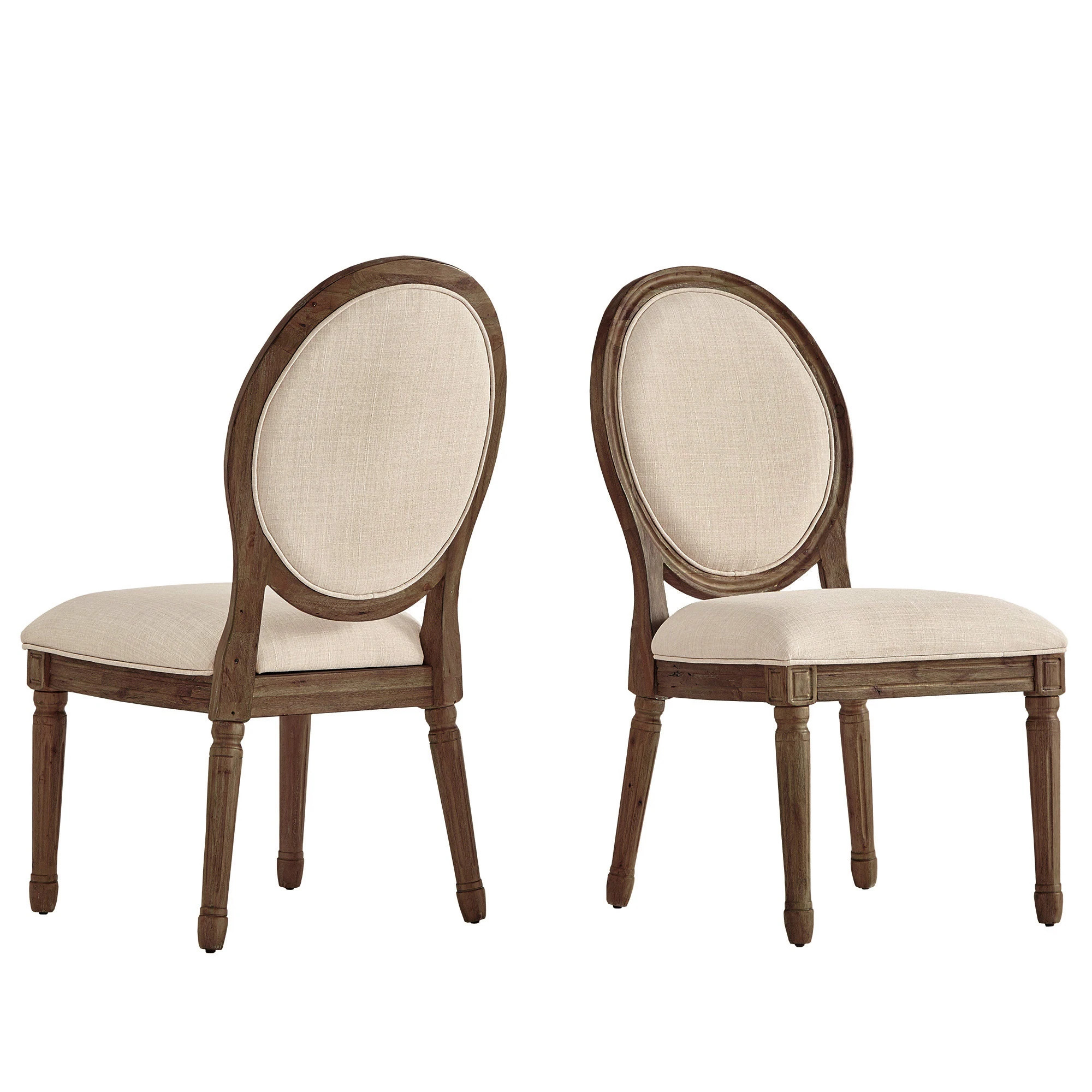 Deana Round Linen and Wood Dining Chairs (Set of 2) by iNSPIRE Q Artisan - Bed Bath & Beyond - 19... | Bed Bath & Beyond