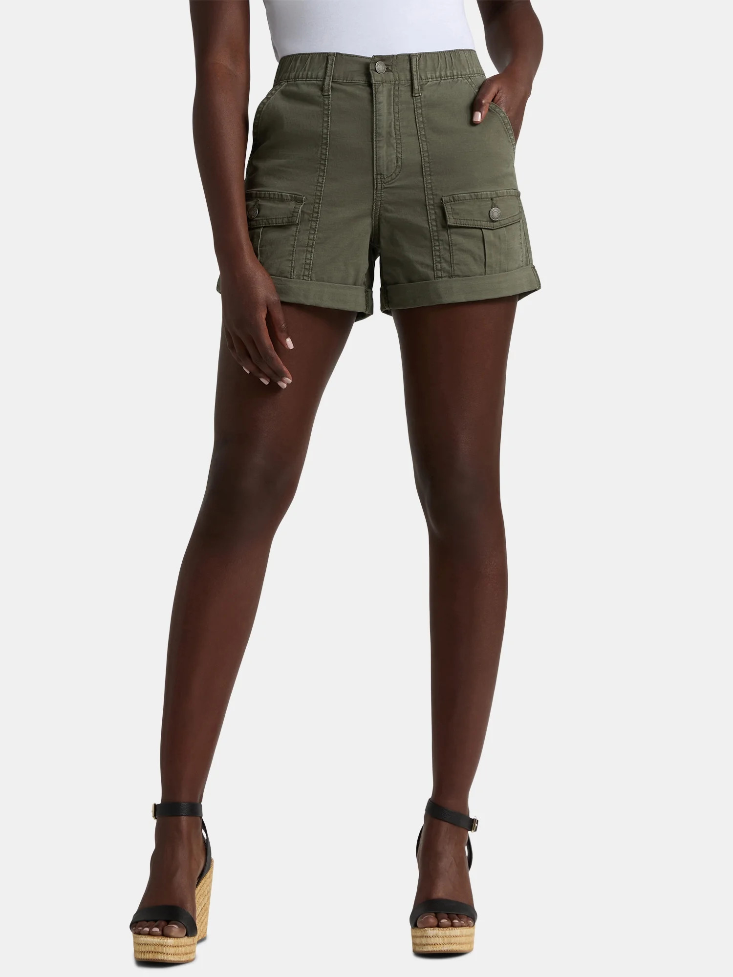 Time and Tru Women's Utility Short, 4" Inseam, Size Range 2-20 | Walmart (US)