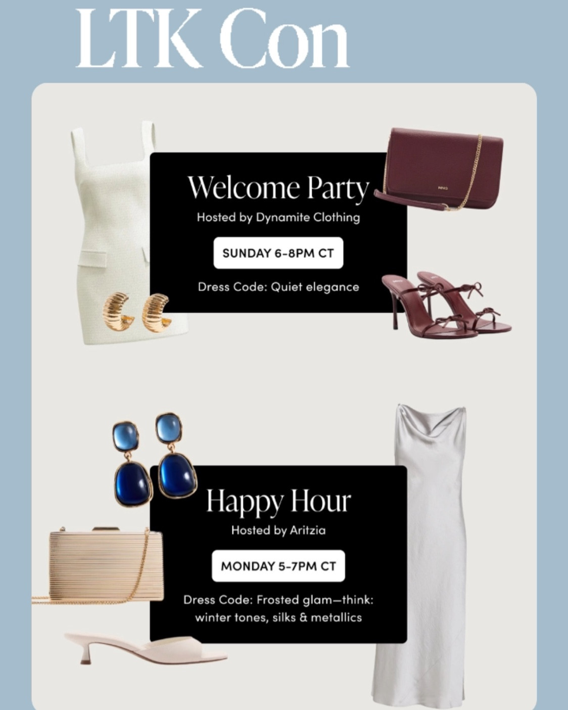 LTKCon outfit ideas & current contenders✨ Quiet elegance and frosted glam looks

#LTKParties #LTKCon #LTKStyleTip