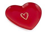 Boston International Ceramic Heart-Shaped Serving Plate, Large, Red with Gold | Amazon (US)